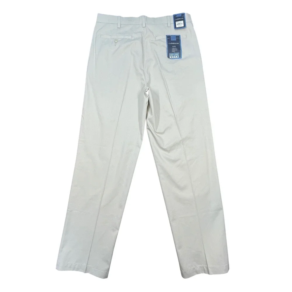 NWT Croft & Barrow Oyster Pleated Easy Care Khaki Pants Mens 32x32